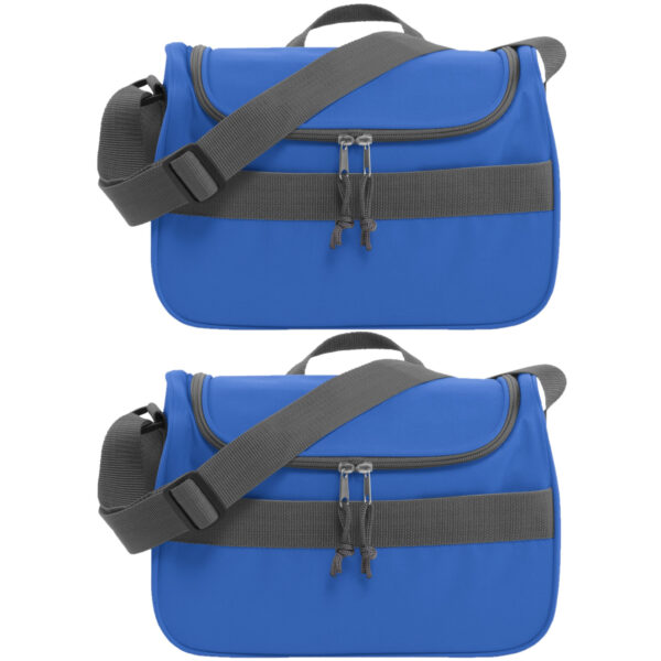 Set van 2x stuks kleine koeltassen voor lunch blauw 30 x 15 x 22 cm 10 liter