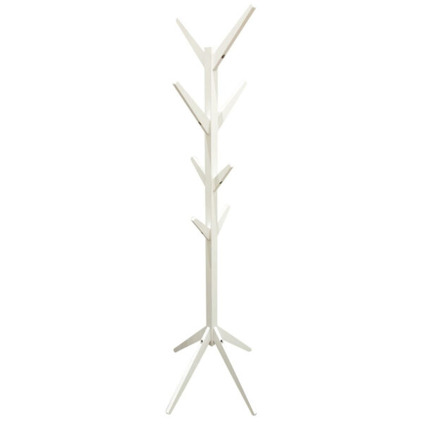 Home Deco Factory Kapstok - wit - hout - 8 haken - 178 cm - staand