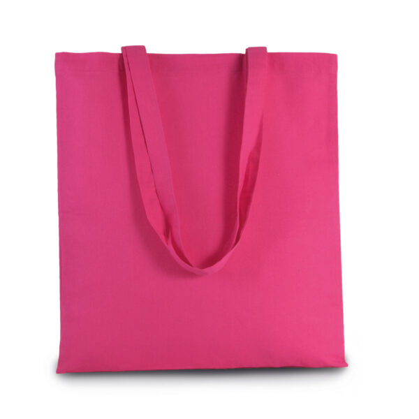 Katoenen schoudertasje - 2x - fuchsia roze - 38 x 42 cm - Boodschappen