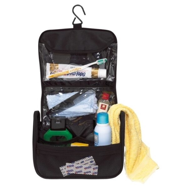 Reis toilettas/etui met ophanghaak zwart 25cm voor heren/dames