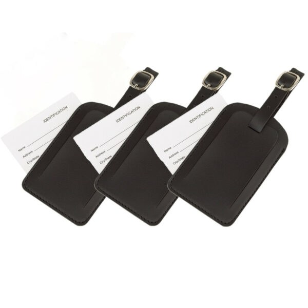 Kofferlabel/bagagelabel kunststof zwart - 3x - 10 x 6 cm