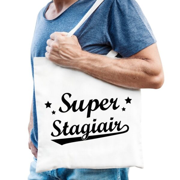 Super stagiair cadeau tas / shopper naturel katoen voor heren