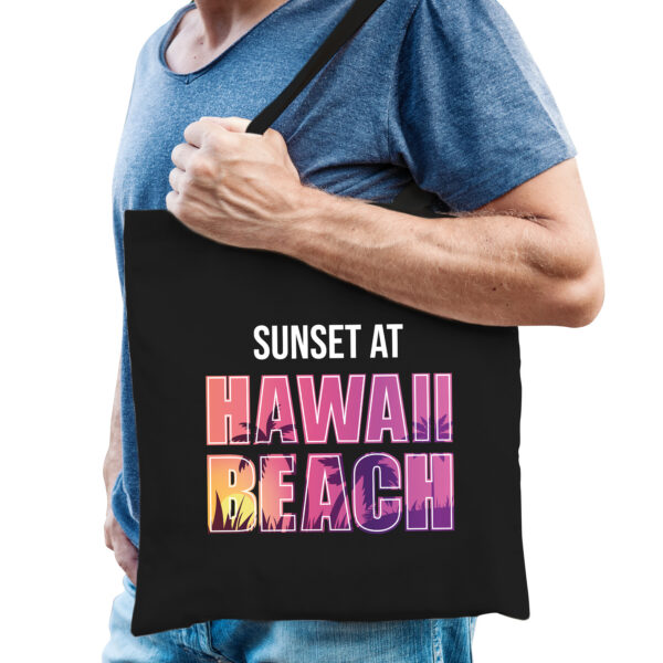 Sunset at Hawaii Beach tasje zwart voor heren