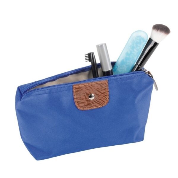 Toilet/make-up/opberg tas - blauw - 17 x 11 cm - heren/dames/kinder