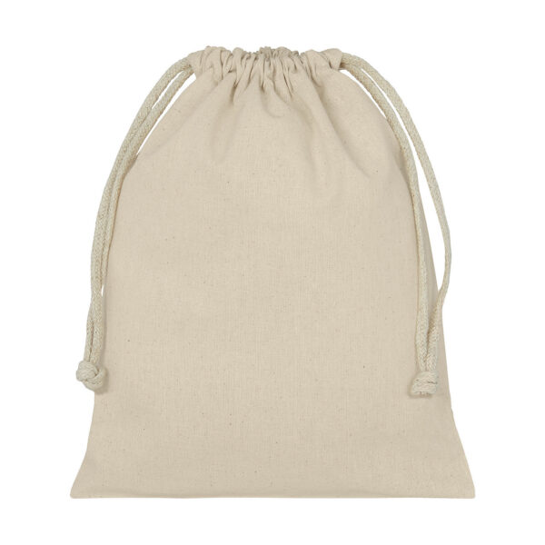 Opbergzakje/uitdeelzakje met koord - wit - biologisch katoen - 10 x 14 cm - canvas cadeau zakje