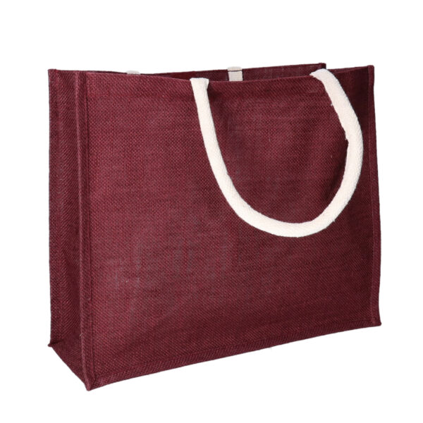 Bordeaux rode jute shopper/boodschappentas 42 cm