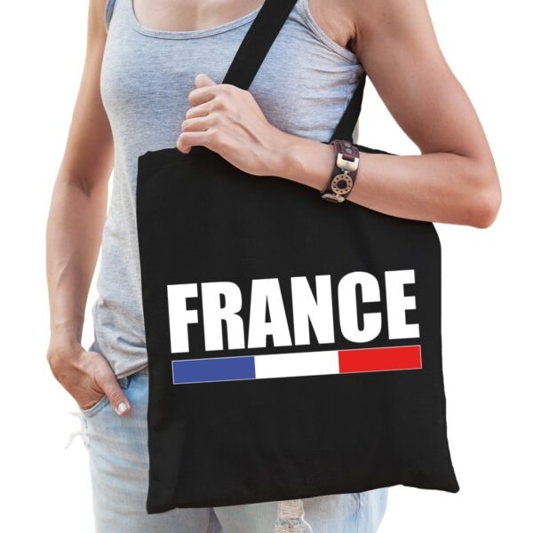 Zwarte katoenen Frankrijk tas France