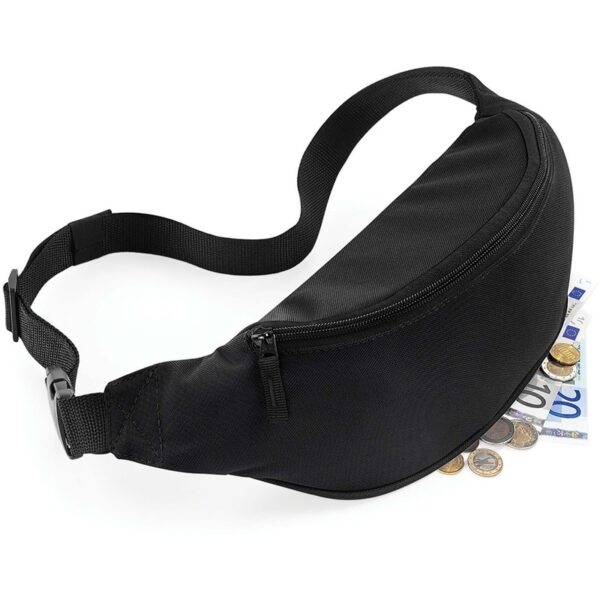 Heuptasje/buideltasje - 2x - zwart - 38 cm - festivaltasjes - Reis/vakantie/wandel tasje