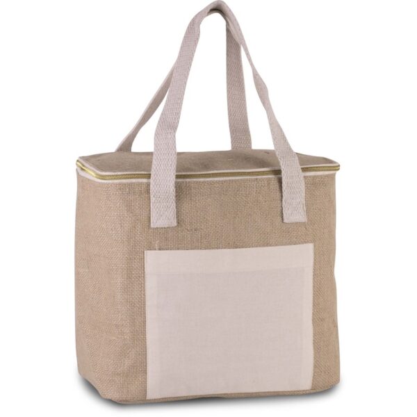 Kimood grote koeltas jute/canvas - 28 x 25 x 17 cm - 12 liter