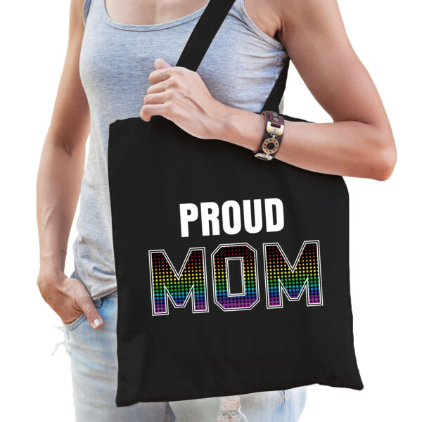 Proud mom regenboog tasje- katoenen kadotas voor trotse moeders - lesbo / lhbt / rainbow