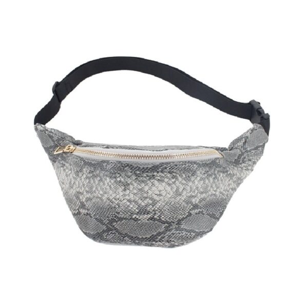 Grijze slangenprint heuptas/fanny pack/cross body tas PU leer