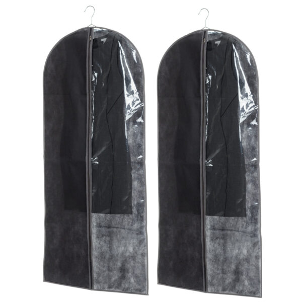 5Five Kleding/beschermhoes - Set van 10x stuks - pp kunststof - met venster - zwart - 135 x 60 cm -
