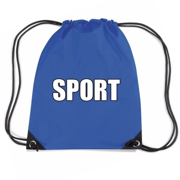Nylon sport gymtasje / sporttasje / zwemtasje - blauw - jongens en meisjes