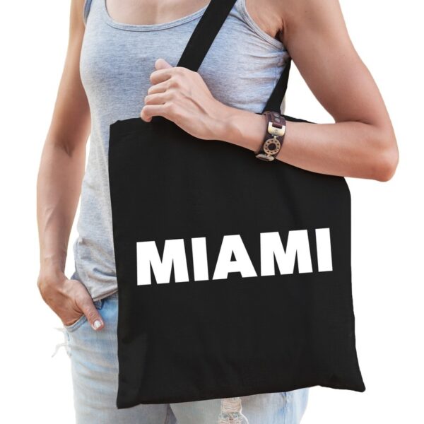 Zwarte katoenen Miami tas