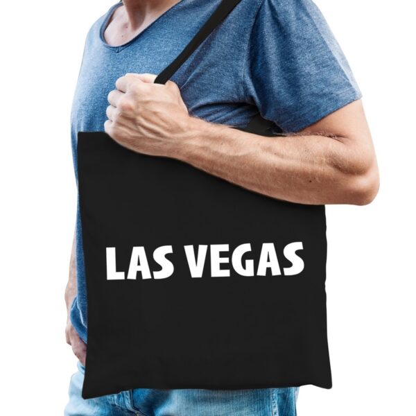 Zwarte katoenen Las Vegas tas