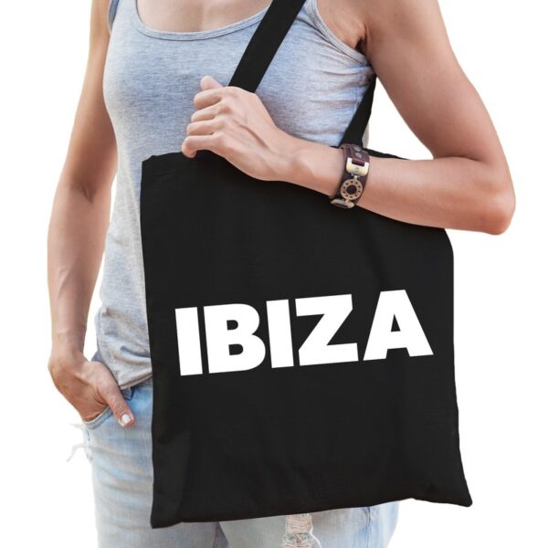 Zwarte katoenen Ibiza tas