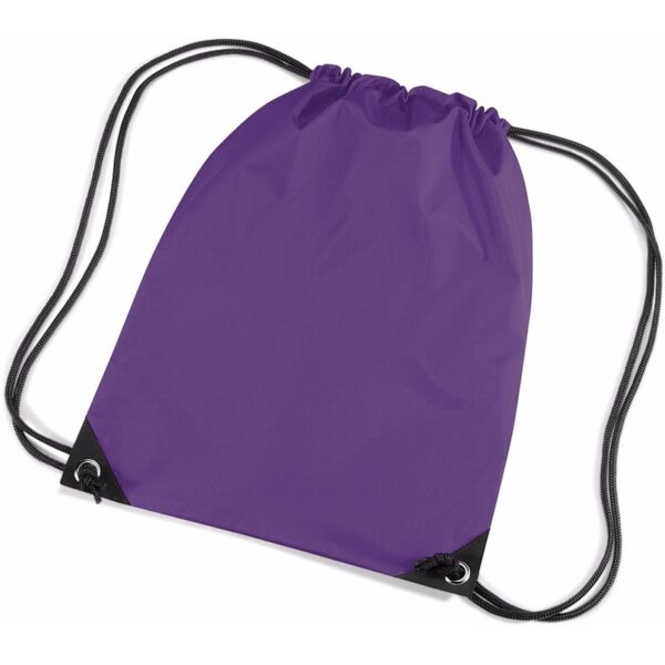 Paarse nylon rugtas met trekkoord