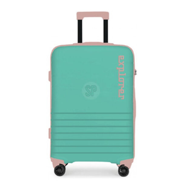 Handbagage trolley - mintgroen/roze - 34 x 22 x 52 cm - koffer