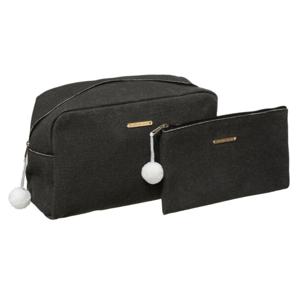 5Five Toilettas/make-up/opberg tasjes - 2x - zwart - reis/vakantie