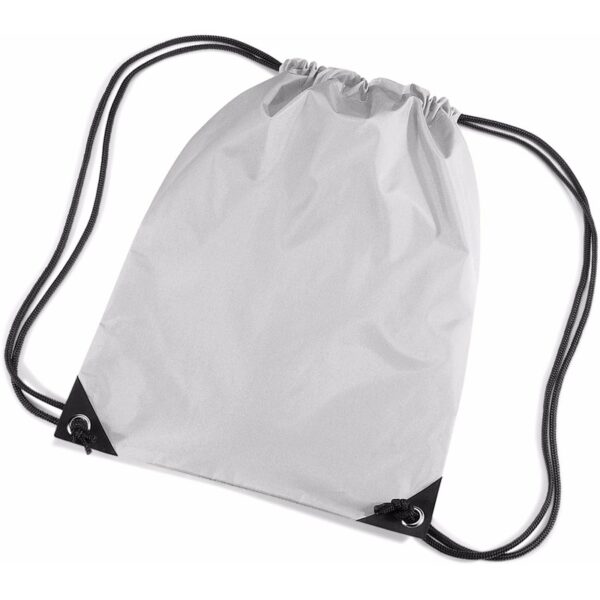 Gymtas zilver met koordsluiting