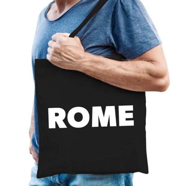 Zwarte katoenen Rome tas