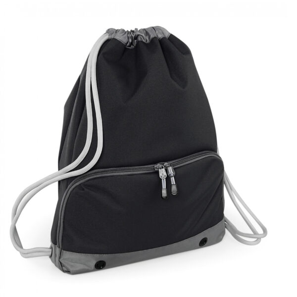 Gymtas rugtas Sporty - 2x stuks - zwart - met rijgkoord - 49 x 35 cm - 18 liter - kleine rugzak - po