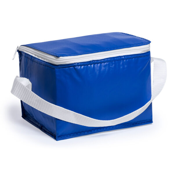 Koelbox/koeltasje - blauw - voor 6/sixpack blikjes