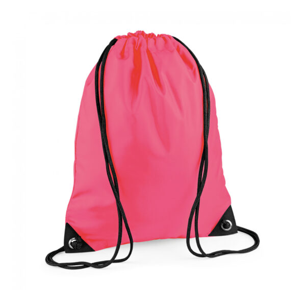 Sport/zwem gymtas met rijgkoord - 45 x 34 cm - fluor roze