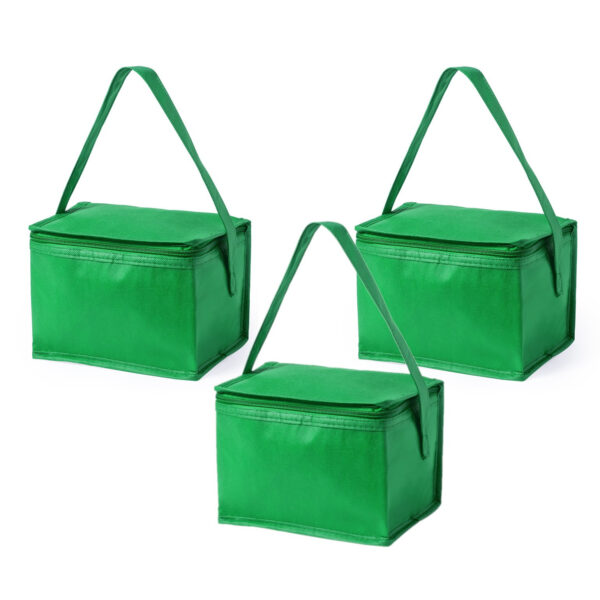 Koeltas - 3x - klein - lunch / blikjes - groen - 21 x 15 x 15 cm