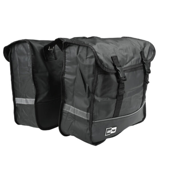 Fietstas dubbel - mat zwart - 35L - 36 x 34 x 14 cm - bisonyl - gespsluiting