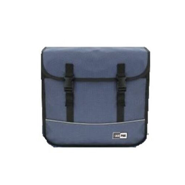 Lastpak Fietstas dubbel - blauw - 35L - canvas - 36 x 34 x 14 cm