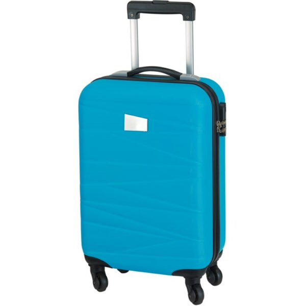 Cabine handbagage reis trolley koffer - met zwenkwielen - 55 x 35 x 20 cm - hemelblauw