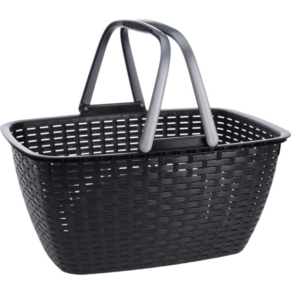 Antraciet grijze boodschappenmand met hengsel 27 liter 43 x 30 cm