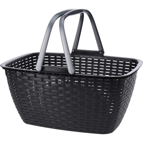 Antraciet grijze speelgoed mand met hengsel 27 liter 43 x 30 cm
