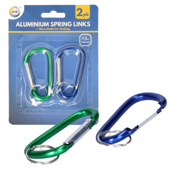 DID Karabijnhaak aluminium - set van 4x stuks - 7.5 cm