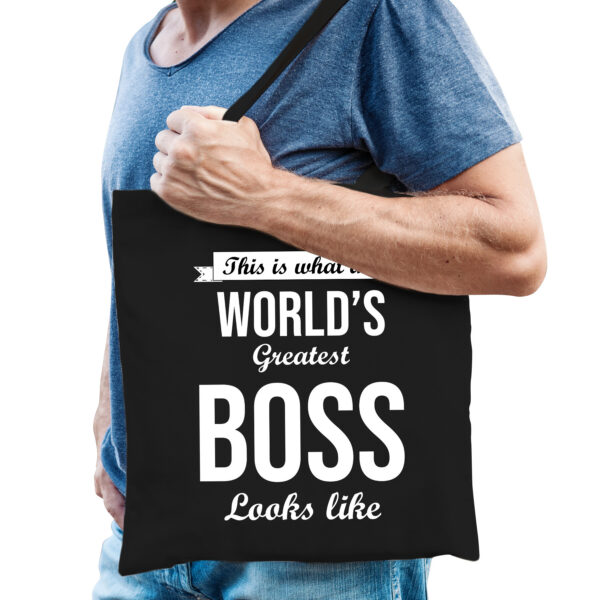 Worlds greatest BOSS kado tasje voor verjaardag baas zwart voor heren
