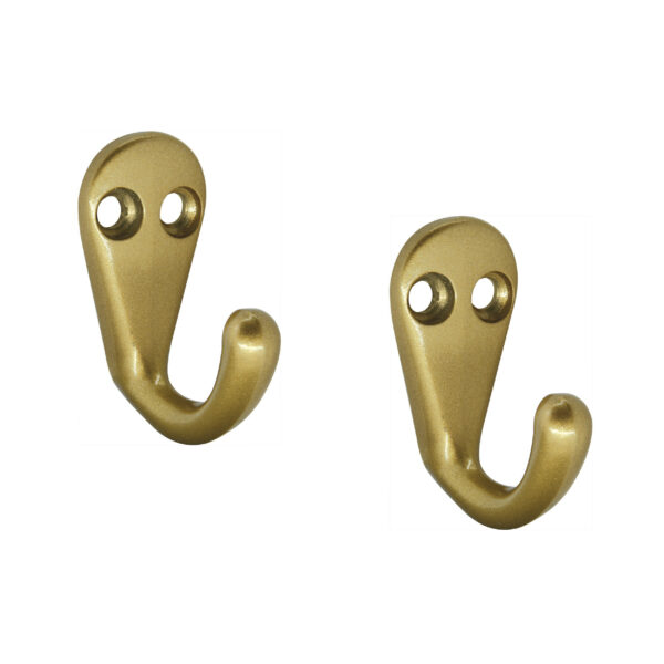 SIRO Kapstokhaak - 3x - goudkleurig - aluminium - 3,3 x 4,1 cm - metaal