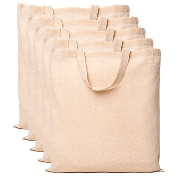 Katoenen boodschappen tas - 10x - naturel - 100% katoen - draagtasjes