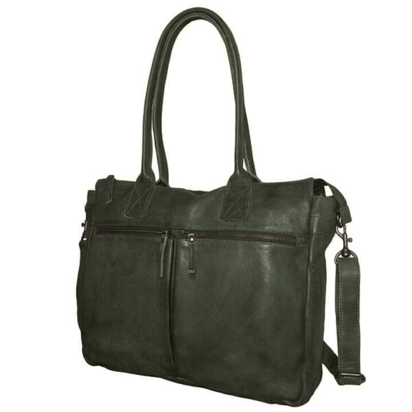 Bear Design Business Schoudertas Binni met Laptopvak 17&apos;&apos; Groen