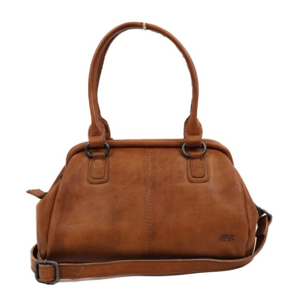 Bear Design Handtas/Schoudertas met Beugelsluiting Ines M Cognac