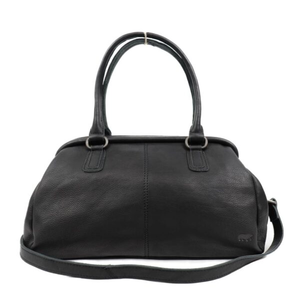 Bear Design Handtas/Schoudertas met Beugelsluiting Ines L Zwart