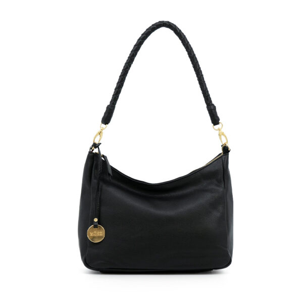 Leren schoudertas dames - zwart - MŌSZ Coco M