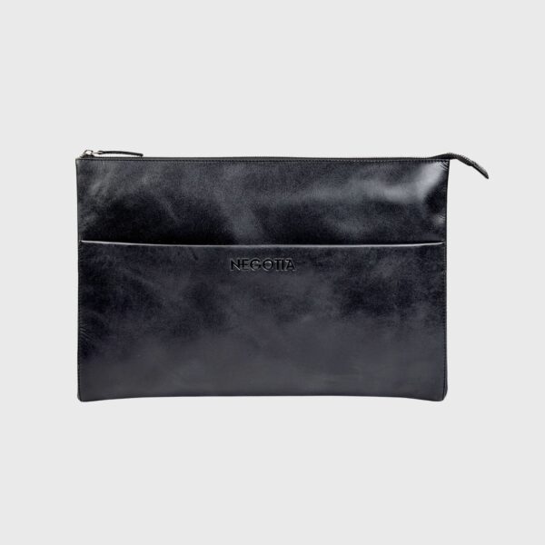 Alpha | Laptop Folio 14'' Zwart - Leren Laptophoes MacBook Pro & Air