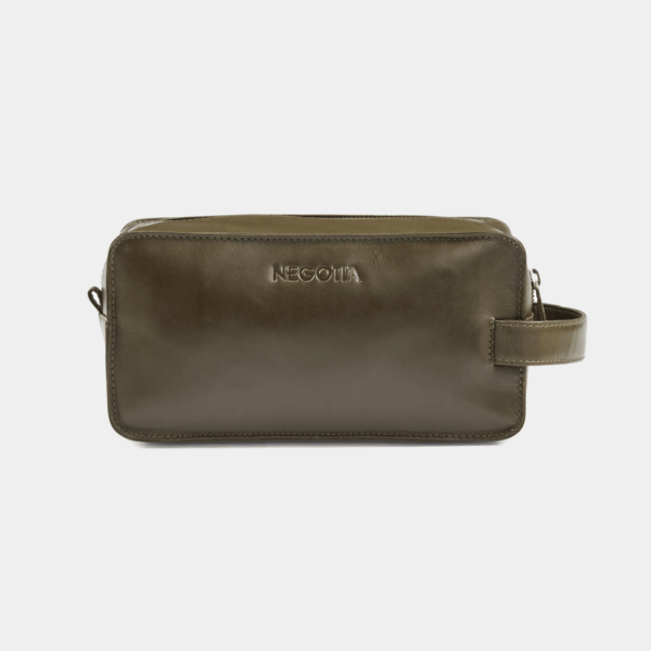 NEGOTIA Delta Leren Toilettas Groen Heren & Dames