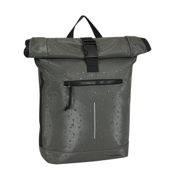 New Rebels New York Droplet Antraciet 21L Rugzak Rolltop Waterafstotend Laptop 15.6"