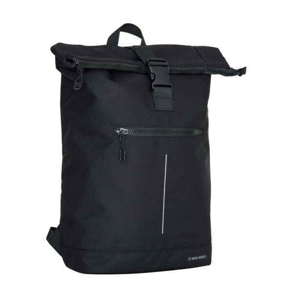 New Rebels Valor New York Zwart 21L Rugtas Rolltop Waterafstotend Laptop 15.6"