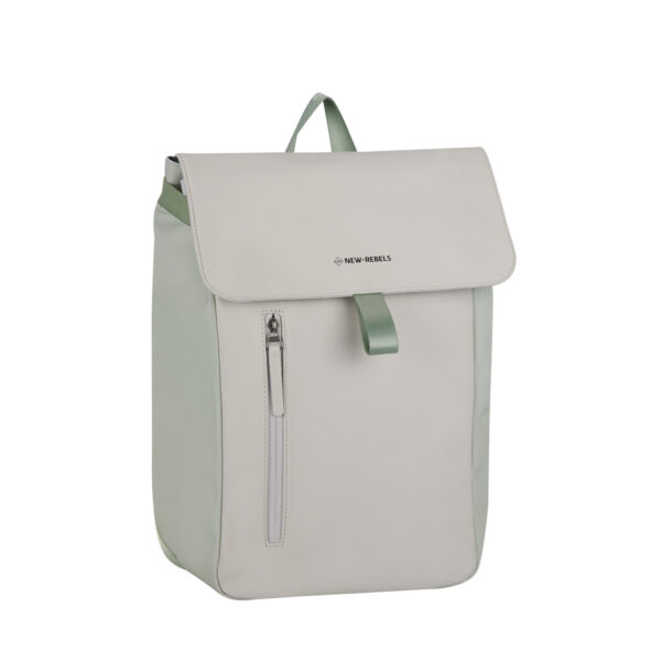 New Rebels Ceres Dothan Lime Lichtgrijs 15L Rugtas met Flap Waterafstotend Laptop 15.6"