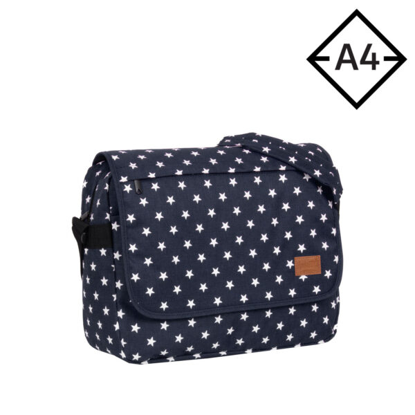 New Rebels ® Star26 - Medium Schoudertas A4 - Crossbodytas met flap - with stars - shadow blue with stars