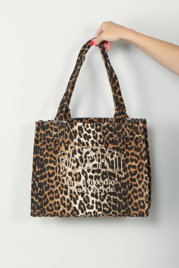 Ganni - tas - A5807 Large Easy Shopper - Leopard