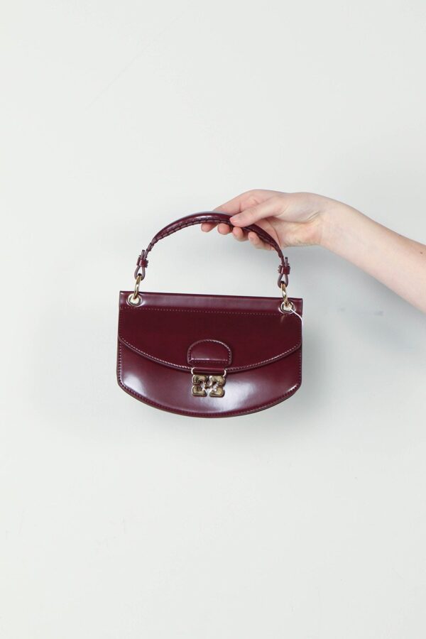 Ganni - Tas - Apo-G Mini Top Handle Box - Tawny Port